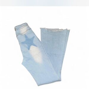 SHEIN Light Blue Star Print Skinny Jeans
